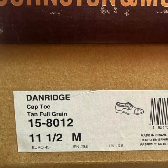 Johnston Murphy Mens Danridge Oxford Tan Size 11.5 M main image 4